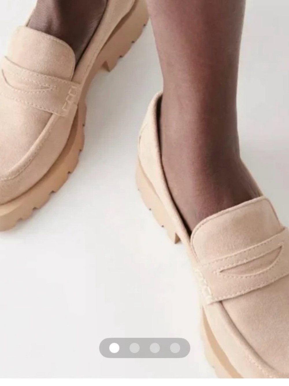 Dolce Vita Elias Suede Women’s Chunky Penny Loafers in Lt Beige